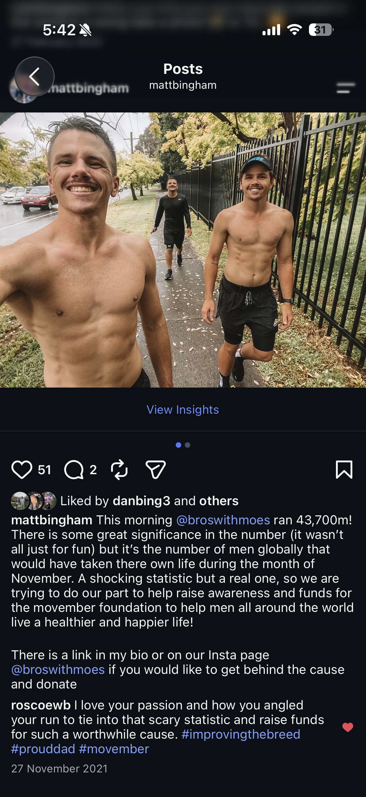 Original For Every Bro 43700 metre Movember post
