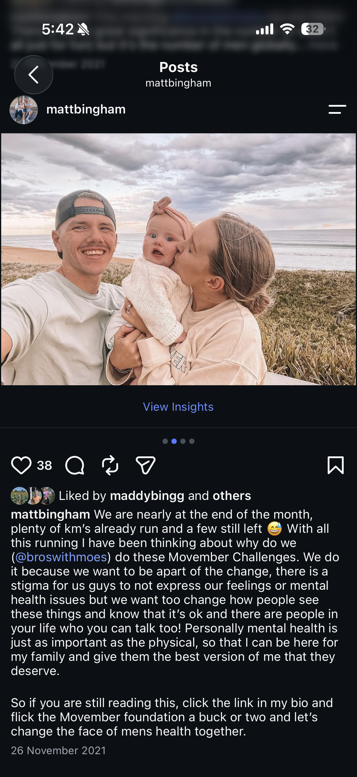 Original 2021 post explaining why BrosWithMoes runs for Movember